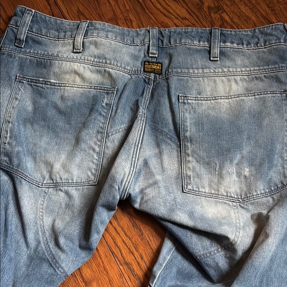2 Pairs Distressed G-Star Jeans 36 x 32 - Picture 3 of 9